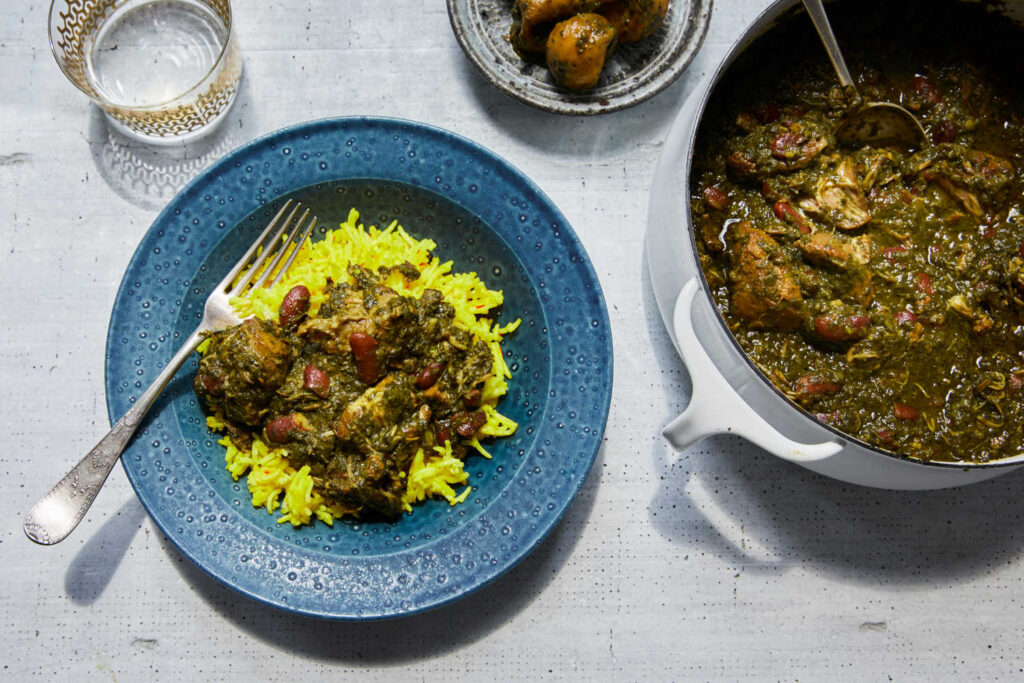 Khoresh-e Ghormeh Sabzi, Persian, สมุนไพร, ถั่ว, เนื้อแกะ, ตุ๋น