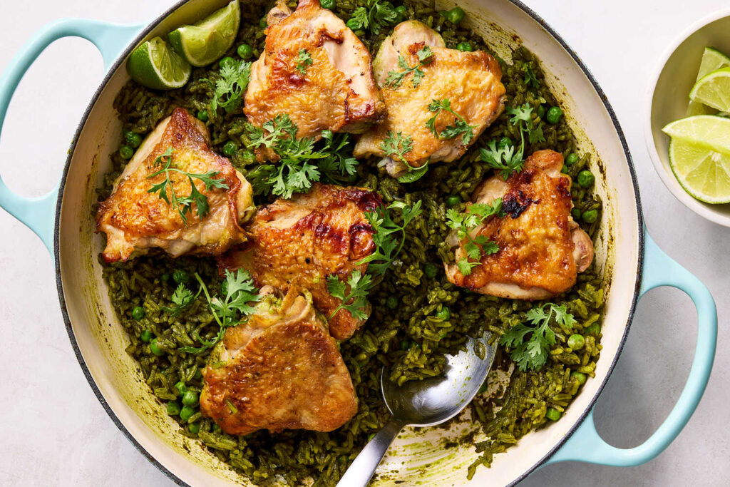 ไก่มะพร้าวผักชี ข้าว