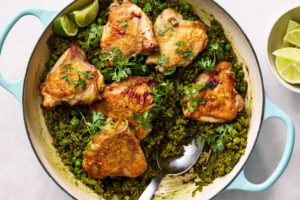 ไก่มะพร้าวผักชี ข้าว