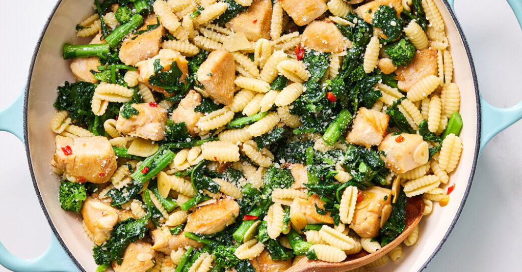 ไก่, บรอกโคลีราบ, พ pasta, สูตร